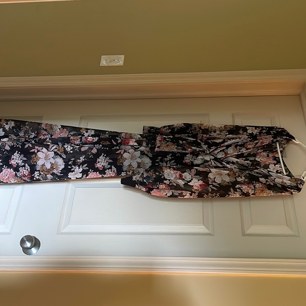 Windsor floor length long sleeve dress